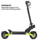 VALK Ego 8 Electric Scooter, 45km/h Max, AU Compliant, 48V 13Ah, Up to 55km Range, eScooter for Adults, Foldable, Off Road, Black/Green - Extra Image