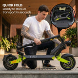 VALK Ego 8 Electric Scooter, 45km/h Max, AU Compliant, 48V 13Ah, Up to 55km Range, eScooter for Adults, Foldable, Off Road, Black/Green - Extra Image