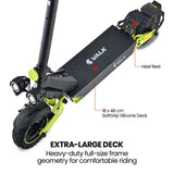 VALK Ego 8 Electric Scooter, 45km/h Max, AU Compliant, 48V 13Ah, Up to 55km Range, eScooter for Adults, Foldable, Off Road, Black/Green