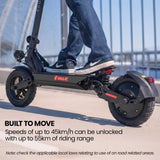 VALK Ego 8 Electric Scooter, 500W, AU Compliant, 48V 13Ah, 55km Max Range, eScooter for Adults, Foldable, Off Road, Black - Side View