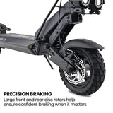 VALK Ego 8 Electric Scooter, 500W, AU Compliant, 48V 13Ah, 55km Max Range, eScooter for Adults, Foldable, Off Road, Black - 45-Degree Angle