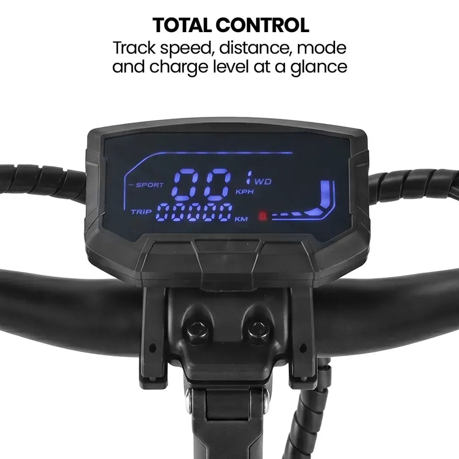 VALK Ego 8 Electric Scooter, 500W, AU Compliant, 48V 13Ah, 55km Max Range, eScooter for Adults, Foldable, Off Road, Black