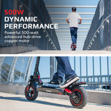 VALK Fusion 5 Electric Scooter, 500W 48V 13Ah Lithium 50km Range 40km/h Quad Shocks 10 inch Tyres, - Side View