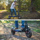 VALK Fusion 5 Electric Scooter, 500W 48V 13Ah Lithium 50km Range 40km/h Quad Shocks 10 inch Tyres, - Low Angle
