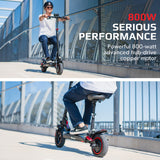 VALK Fusion 7 Electric Scooter with Seat option 800W 48V 13Ah Lithium 50km Range Quad Shocks 10 inch Tyres - Side View