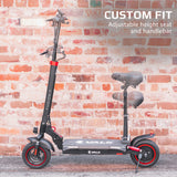 VALK Fusion 7 Electric Scooter with Seat option 800W 48V 13Ah Lithium 50km Range Quad Shocks 10 inch Tyres - Rear View