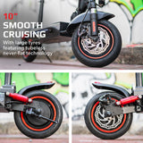 VALK Fusion 7 Electric Scooter with Seat option 800W 48V 13Ah Lithium 50km Range Quad Shocks 10 inch Tyres - Low Angle