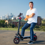 VALK Fusion 7 Electric Scooter with Seat option 800W 48V 13Ah Lithium 50km Range Quad Shocks 10 inch Tyres - Extra Image