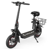 VALK Electric Scooter with Seat, Disc brakes, 12 Tyres, Motorised eScooter for Adults Teens Commuter