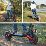 VALK Primal 9 Dual Motor 1600W Extreme Hill Climbing Electric e-Scooter, Black/Red - Top-Down View