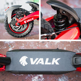 VALK Primal 9 Dual Motor 1600W Extreme Hill Climbing Electric e-Scooter, Black/Red - Low Angle