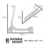 VALK 400W Electric Scooter, 37V Folding E- Scooter with Suspension, for Adults, Synergy 5 MkII Black - Rear View