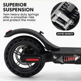 VALK 400W Electric Scooter, 37V Folding E- Scooter with Suspension, for Adults, Synergy 5 MkII Black - Low Angle