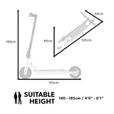 VALK 400W Electric Scooter, with Suspension for Adults Portable Folding Ride On,Synergy 5 MkII White - Rear View