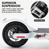 VALK 400W Electric Scooter, with Suspension for Adults Portable Folding Ride On,Synergy 5 MkII White - Low Angle
