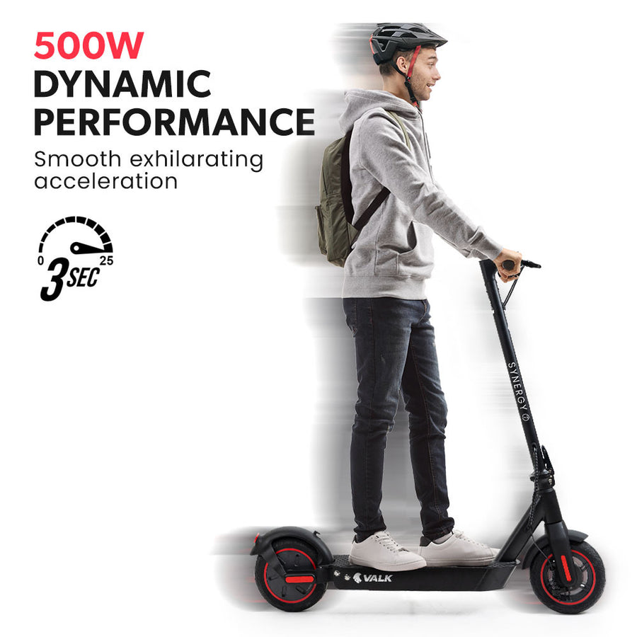 VALK Synergy 7 Electric Scooter, 500W 15Ah, AU Compliant, Motorised eScooter for Adults, Black/Red