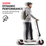 Valk Synergy 7 MkII Electric Scooter 500W 15Ah, Motorised eScooter for Adults, White - Side View