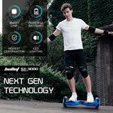 BULLET Electric Hoverboard Scooter 6.5 Inch Wheels, Colour LED Lighting, Carry Bag, Gen III Blue Galaxy - Side View