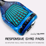 BULLET Electric Hoverboard Scooter 6.5 Inch Wheels, Colour LED Lighting, Carry Bag, Gen III Blue Galaxy - Extra Image