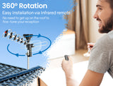 Outdoor TV Antenna Digital Rotating HD Aerial Amplified Signal Booster Remote - Rear View