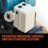 UNIMAC 115PSI 150L 7.5kW Industrial Electric Air Compressor, 15A Plug - Front View