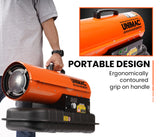 UNIMAC 20KW Portable Industrial Diesel Direct Forced Air Space Heater - Side View