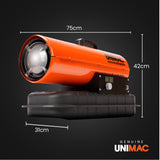 UNIMAC 20KW Portable Industrial Diesel Direct Forced Air Space Heater - Rear View