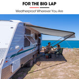 Shade Shield 17ft x 8ft Caravan Retractable Awning, Powder Coated 6063 Aluminium and Vinyl, for Caravan, Motorhome, RV, Work Trailer - Rear View