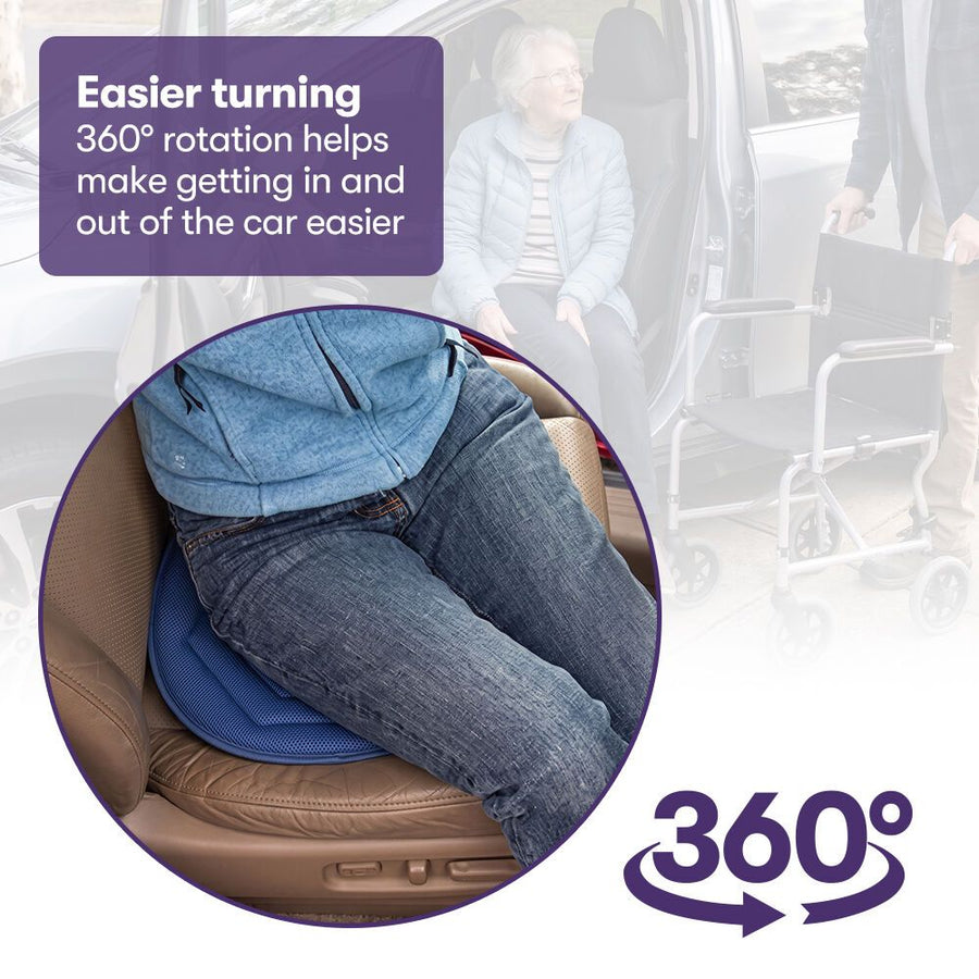 EQUIPMED 360° Swivel Car Seat Cushion, Blue