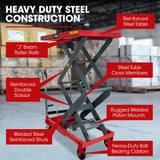 T-REX 300KG Hydraulic High Lift Double Scissor Trolley, 1.3M Max Platform Hgt, Heavy-Duty, for Material Handling - Rear View