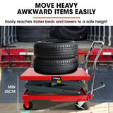 T-REX 300KG Hydraulic High Lift Double Scissor Trolley, 1.3M Max Platform Hgt, Heavy-Duty, for Material Handling - Extra Image
