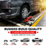 T-Rex 1180kg Set of 2 Vehicle Positioning Jacks, Mechanical Ratcheting Foot Pedal Wheel Dolly For Auto Car Moving - Top-Down View