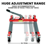 T-Rex 1180kg Set of 2 Vehicle Positioning Jacks, Mechanical Ratcheting Foot Pedal Wheel Dolly For Auto Car Moving - Extra Image