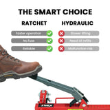 T-Rex 2360kg Set of 4 Vehicle Positioning Jacks, Mechanical Ratcheting Foot Pedal Wheel Dolly For Auto Car Moving - 45-Degree Angle