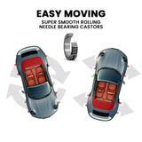 T-Rex 2360kg Set of 4 Vehicle Positioning Jacks, Mechanical Ratcheting Foot Pedal Wheel Dolly For Auto Car Moving - Low Angle