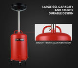 T-REX 60L Mobile Waste Oil Drainer Tank, Telescopic, for Car Engine, Workshop - 45-Degree Angle