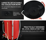 T-REX 80L Mobile Waste Oil Drainer Tank, Pneumatic, Telescopic, Extractor Probes, Workshop - Side View