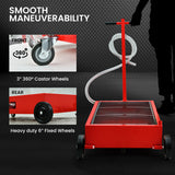 T-Rex 76L Low Level Mobile Truck Waste Oil Fluid Drainer Pan, Hand Pump, for Workshop - Top-Down View