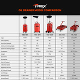 T-Rex 76L Low Level Mobile Truck Waste Oil Fluid Drainer Pan, Hand Pump, for Workshop