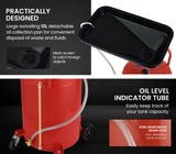 T-REX 80L Mobile Waste Oil Drainer, Telescopic, with Air Compressor Fitting, for Workshop - Side View