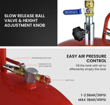 T-REX 80L Mobile Waste Oil Drainer, Telescopic, with Air Compressor Fitting, for Workshop - 45-Degree Angle