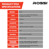 ROSSI 10pc 1.6mm x 150mm TIG Welding Tungsten Electrodes , for Copper Alloy, Nickel Alloy, Titanium Alloy, Stainless Steel - Front View
