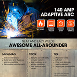 ROSSI 140A MIG/MAG/MMA/ARC/TIG Multi-Purpose Welder MIG-140, Flux/Solid Wire/CO2 Or Argon Gas - Top-Down View