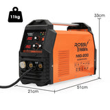 ROSSI 200A MIG/MAG/MMA/ARC/TIG Multi-Purpose Welder MIG-200, Flux/Solid Wire/CO2 Or Argon Gas - Front View