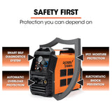 ROSSI 45A Plasma Cutter, Non-Touch Pilot ARC for Easy Cuts of Painted or Rusty Metals, DC Inverter Cutting Machine - Close-Up Angle