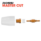 ROSSI 40pc Consumables Kit to Suit PT-31 Plasma Cutter Torch, Includes Tips Nozzle Extended, Gas Rings - Top-Down View