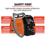 ROSSI NextGenTIG/MMA 200A Welder TIG-200, Ar Gas, HF Start, Regulator Included - Side View