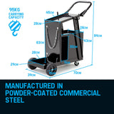 ROSSI Welding Trolley Cart Drawer Welder Cabinet MIG TIG ARC Plasma Cutter Bench - Rear View