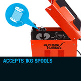 ROSSI 130 Amp MIG Gas Gasless Welder, Metal Inert Welding Machine Tool, 15A Plug - 45-Degree Angle