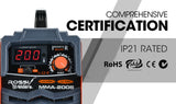 ROSSI 200 Amp Portable Inverter Arc Stick Welder, MMA DC Gas Inverter Welding Machine, 15A Plug - Top-Down View